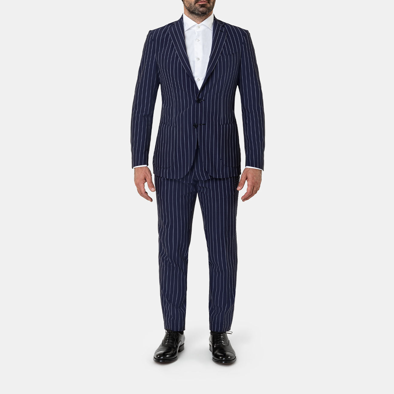 SANTANIELLO Abito In Lana Gessato Uomo Blu SANTANIELLO/E3167B 78BBLU 