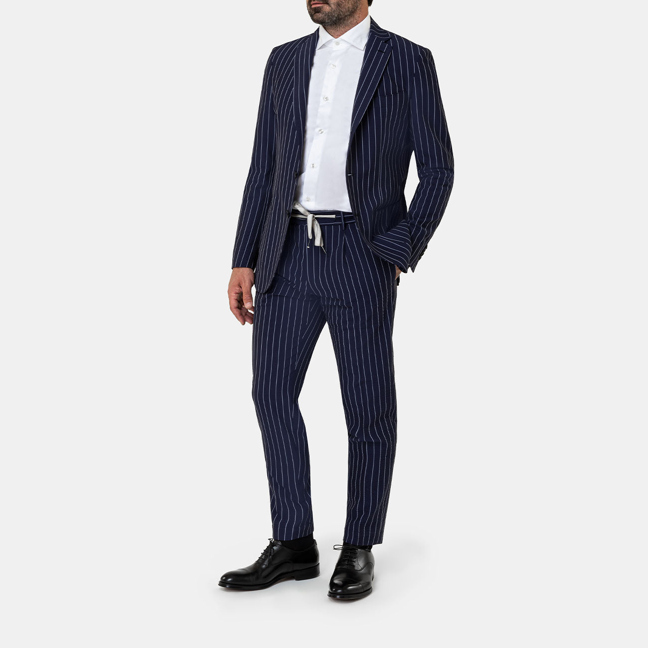 SANTANIELLO Abito In Lana Gessato Uomo Blu SANTANIELLO/E3167B 78BBLU 