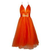 TWENTYFOURHAITCH Abito Barbie Lungo Con Strass Donna Orange 24H/A034 ARANCIO 