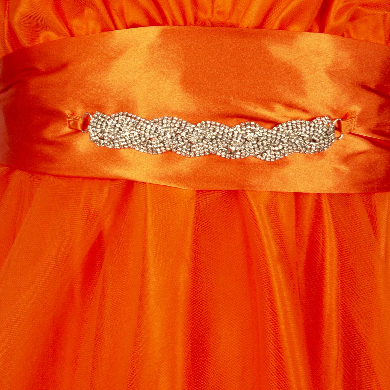 TWENTYFOURHAITCH Abito Barbie Lungo Con Strass Donna Orange 24H/A034 ARANCIO 