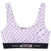TWIN SET Top Logo All Over Actitude Donna Pastel Lilac AT/221AT2204 06814PASTELLILAC.STNERO 