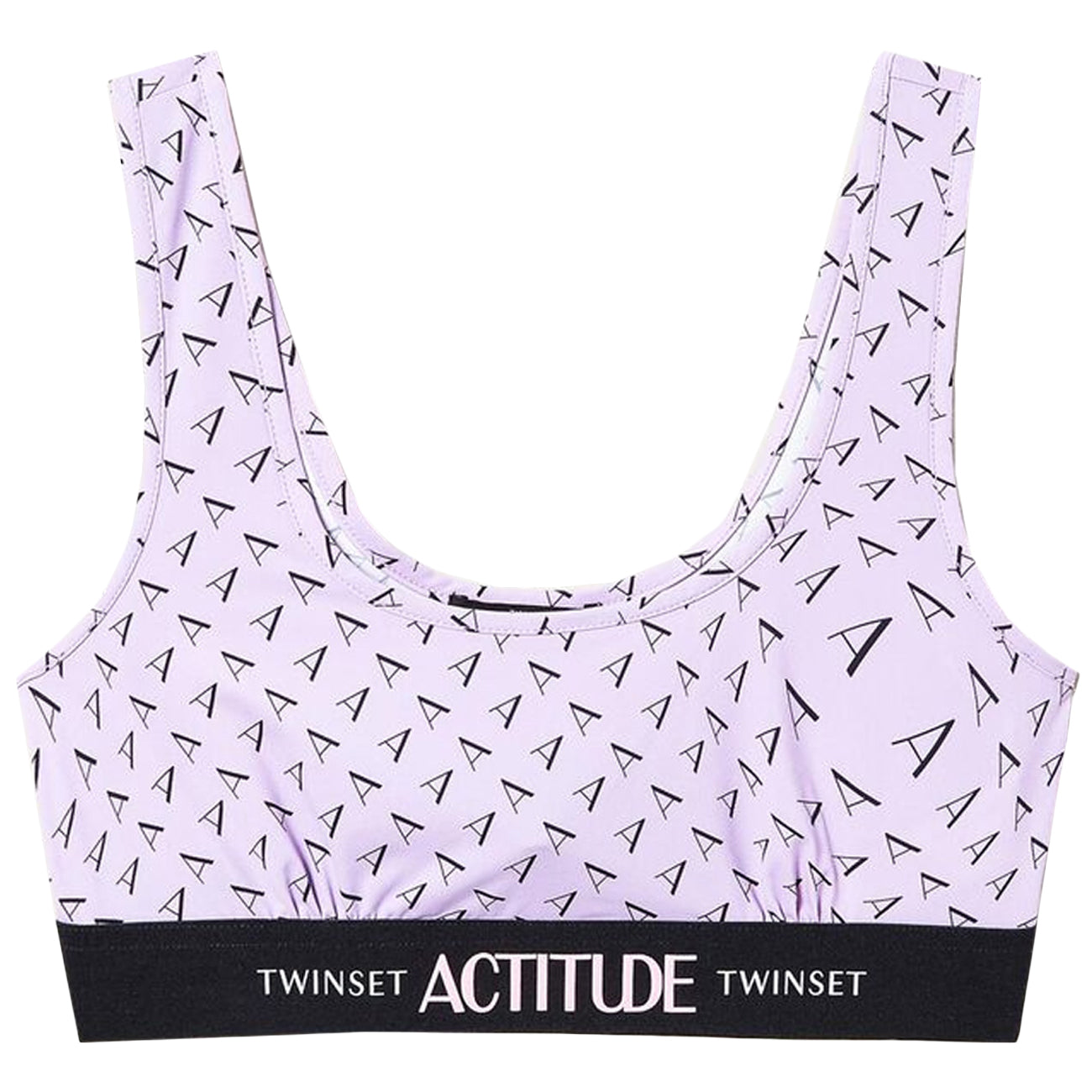 TWIN SET Top Logo All Over Actitude Donna Pastel Lilac AT/221AT2204 06814PASTELLILAC.STNERO 