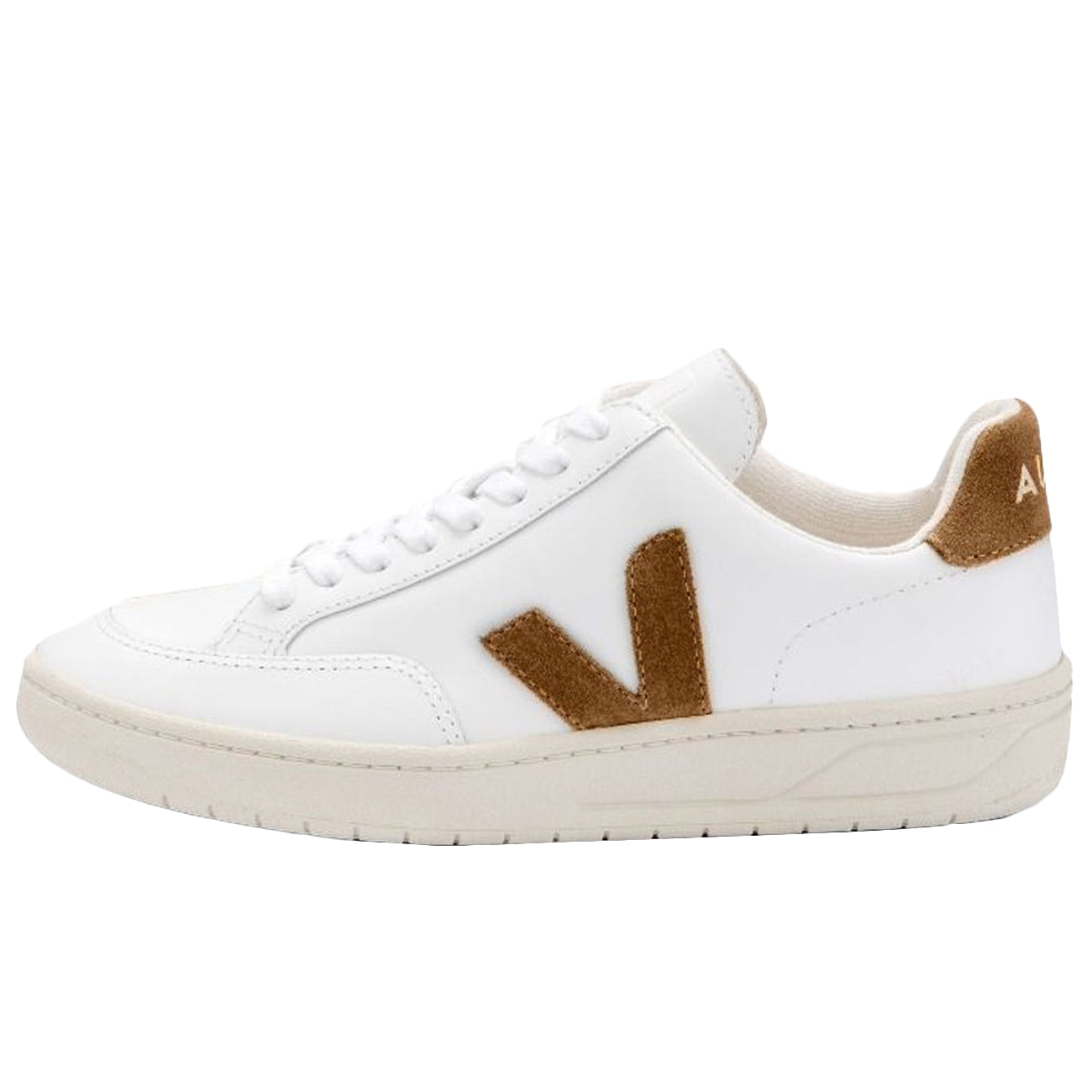 VEJA Sneakers V-10 Leather Uomo Extra White Camel VX0202652 EXTRAWHITE.CAMEL 