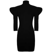 AKEP Abito Mini A Coste A Sbuffo 23FWKD12064/99 BLACK 