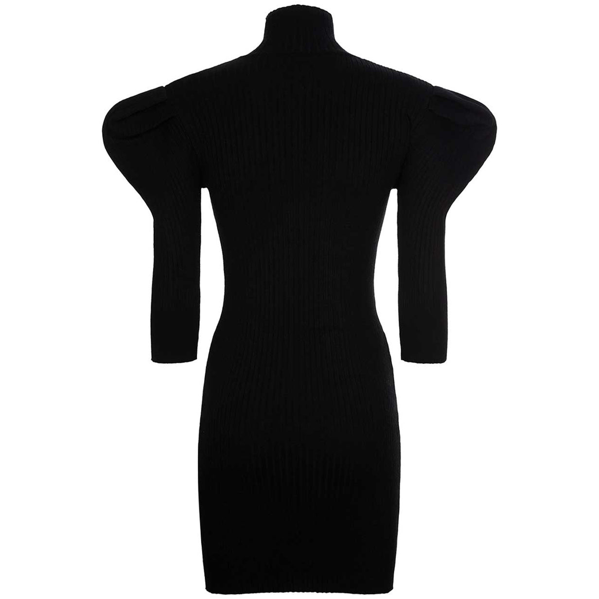 AKEP Abito Mini A Coste A Sbuffo 23FWKD12064/99 BLACK 