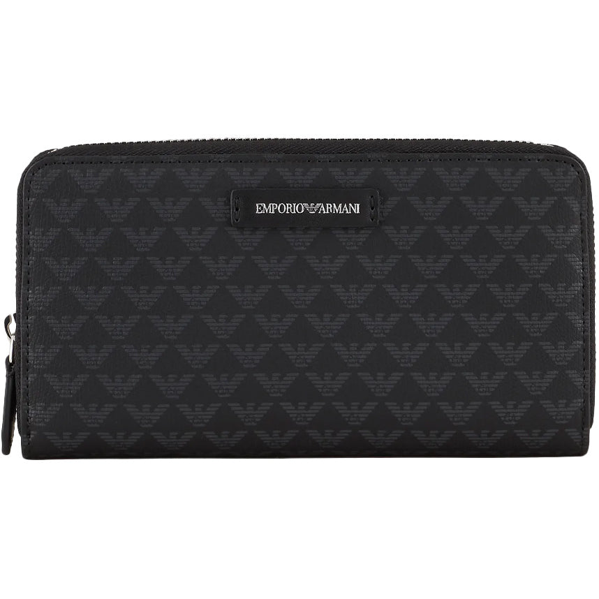 EMPORIO ARMANI Portafoglio Grande Zip Around Donna Nero Y3H168Y413E 80001 NERO 