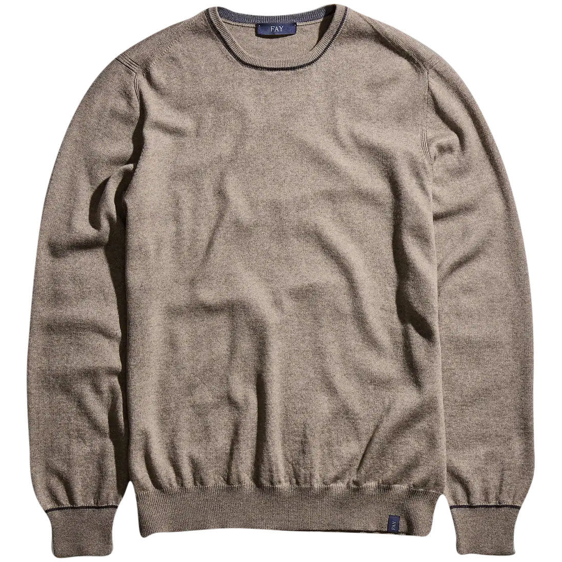 FAY Pull Lana Rasata Con Toppe Uomo Castoro/Argilla Scuro NMMC1452230FDS 01FP CASTORO/ARGILLA SCURO 