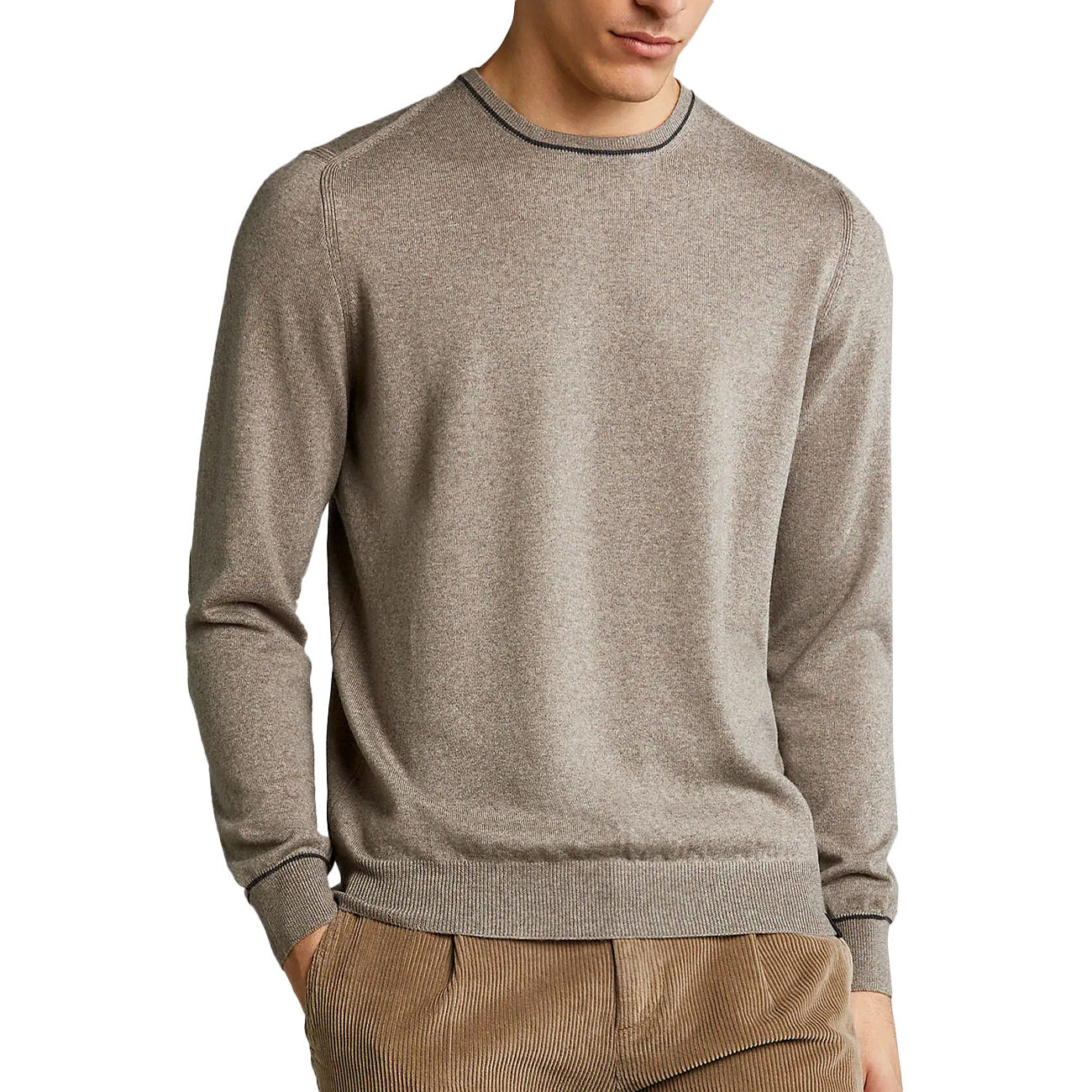 FAY Pull Lana Rasata Con Toppe Uomo Castoro/Argilla Scuro NMMC1452230FDS 01FP CASTORO/ARGILLA SCURO 