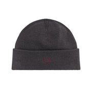 FRED PERRY Berretto In Lana E Cotone Con Logo Uomo Gun Metal Grigio C9160 G85 GUNMETAL 