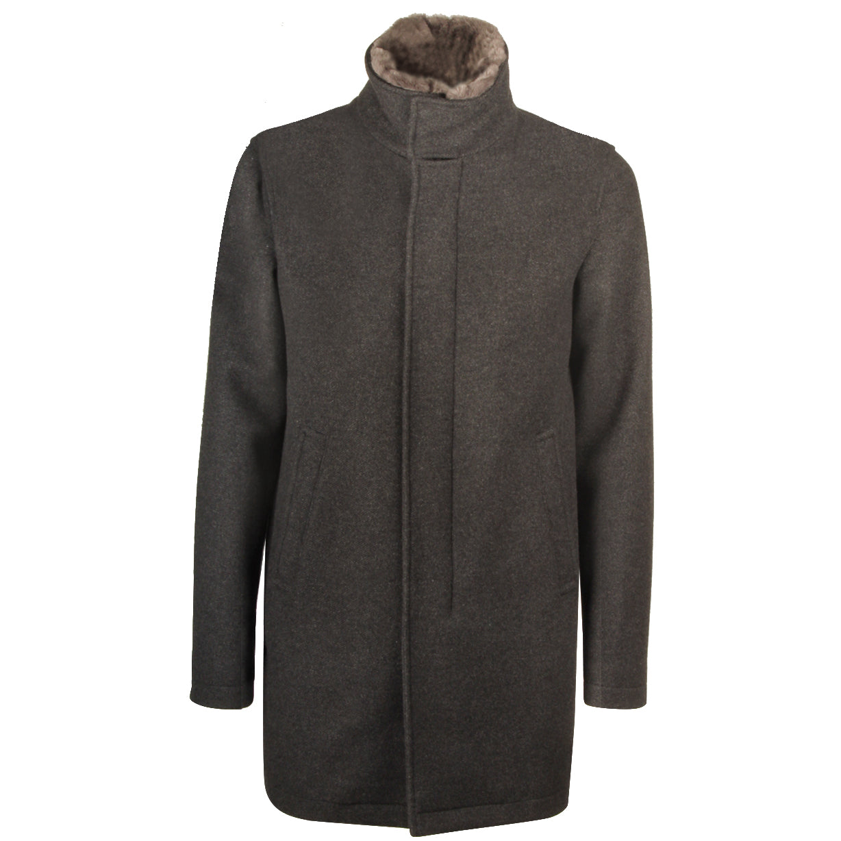 HERNO Cappotto In Lana Diagonale Uomo Grigio CA0071U39601 9480 GRIGIO 