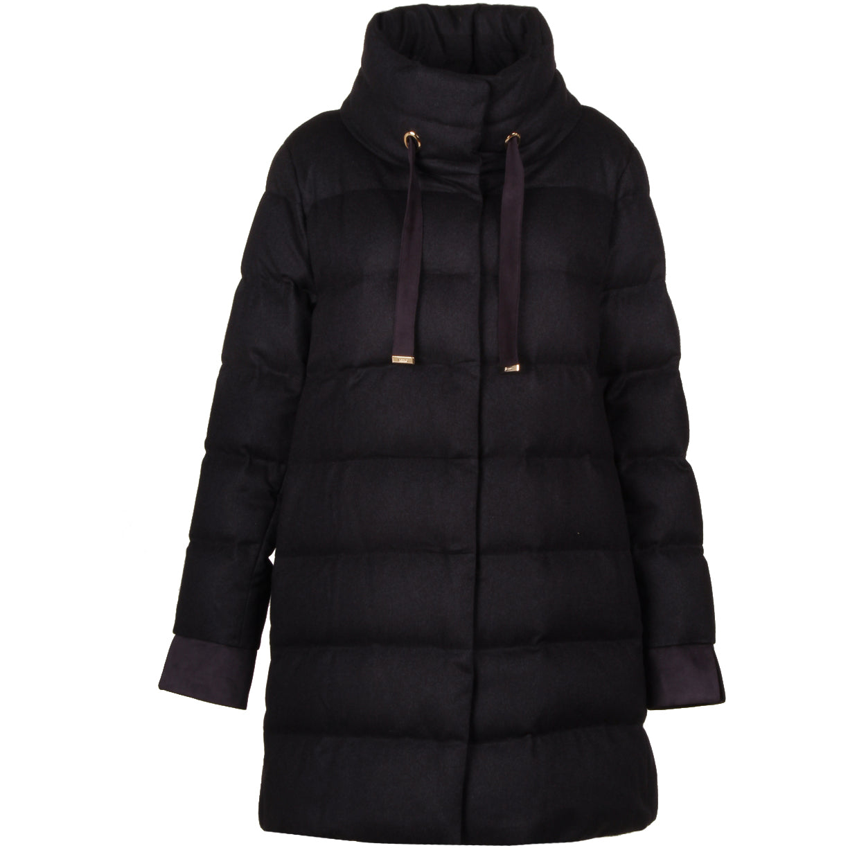 HERNO Piumino Asimmetrico Collo Alto Donna Blu Navy PI001610D38087 9200 BLU NAVY 