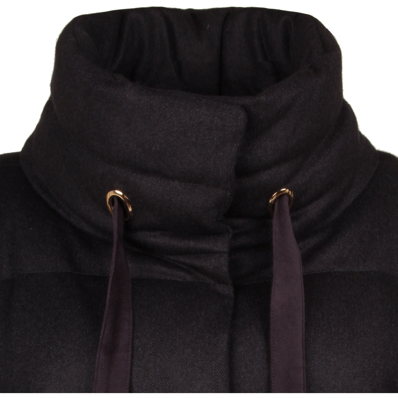 HERNO Piumino Asimmetrico Collo Alto Donna Blu Navy PI001610D38087 9200 BLU NAVY 