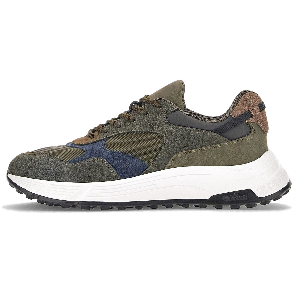 HOGAN Sneakers Hyperlight Allacciato Bimateriale Uomo Verde/Blu HXM5630DM900CQ684J VERDE/BLU 