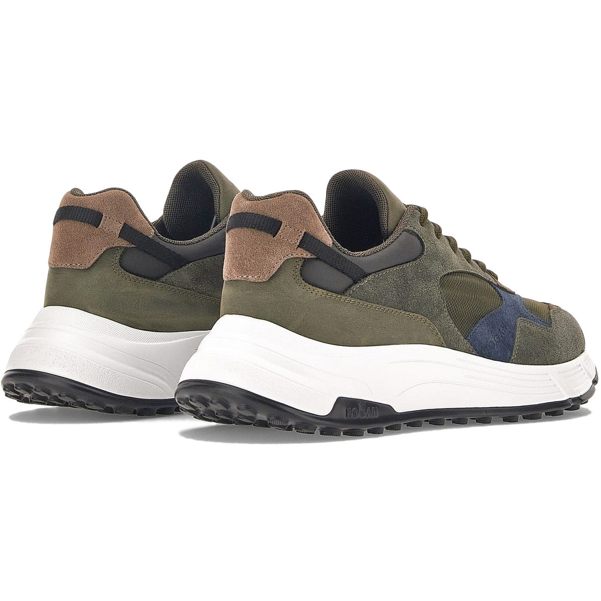 HOGAN Sneakers Hyperlight Allacciato Bimateriale Uomo Verde/Blu HXM5630DM900CQ684J VERDE/BLU 