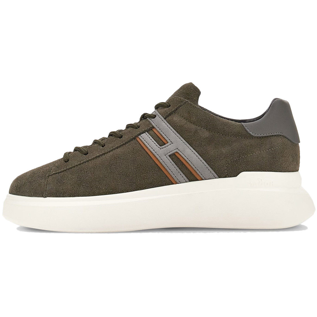 HOGAN Sneakers H580 Allacciato Slash Camoscio Uomo Verde/Grigio HXM5800DV422X5849G VERDE/GRIGIO 