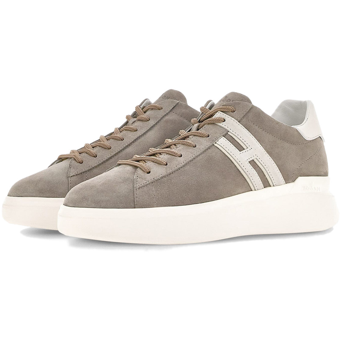 HOGAN Sneakers H580 Allacciato Slash Camoscio Uomo Marrone HXM5800DV42QI9849L MARRONE 