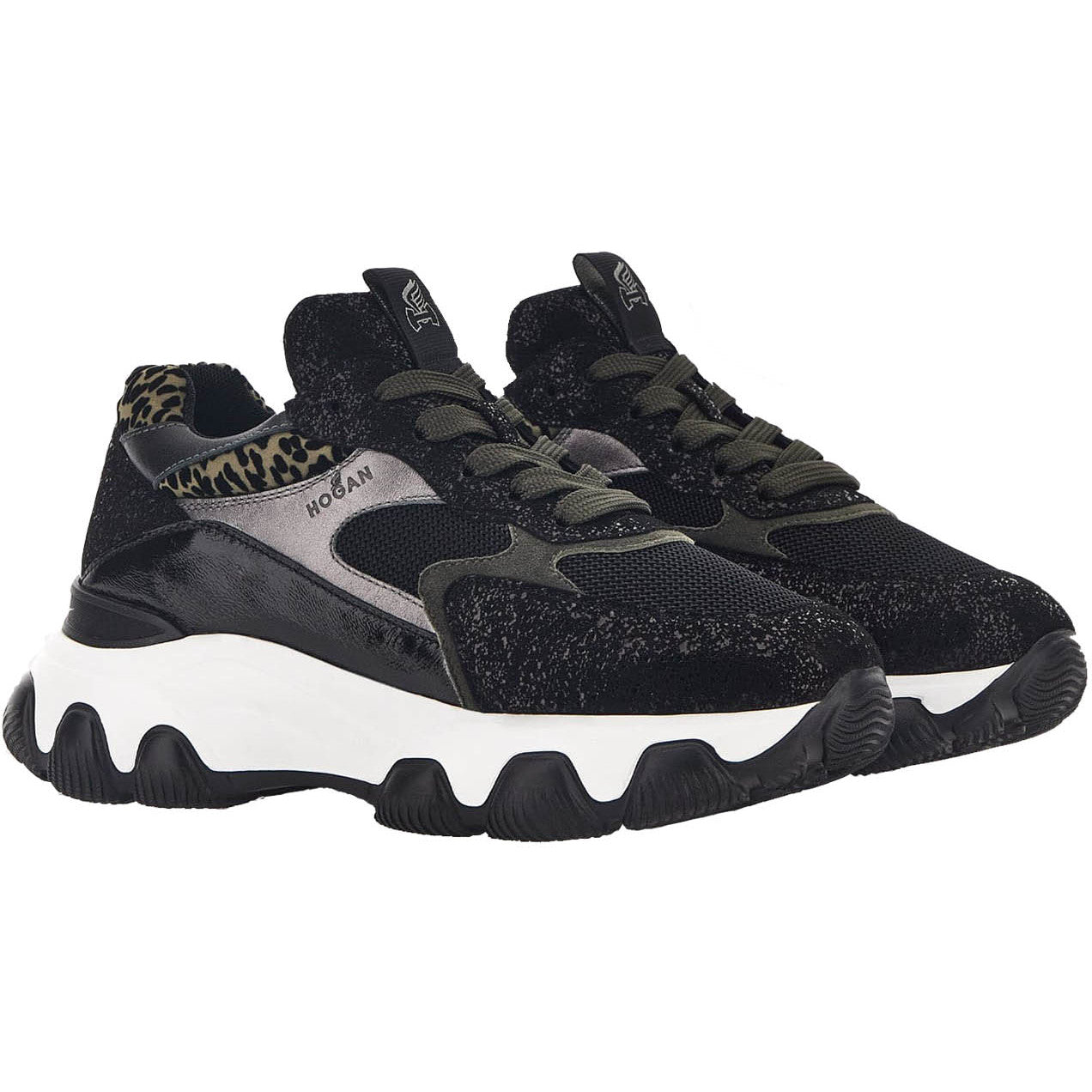 HOGAN Sneakers Hyperactive Animalier Donna Nero Leopard HXW5400DG601G20YBL NERO/LEOPARD 