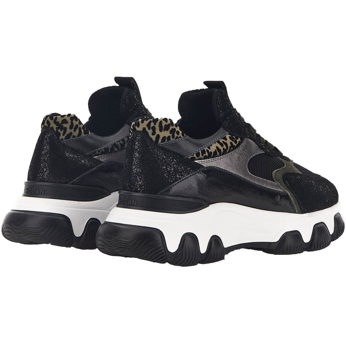 HOGAN Sneakers Hyperactive Animalier Donna Nero Leopard HXW5400DG601G20YBL NERO/LEOPARD 