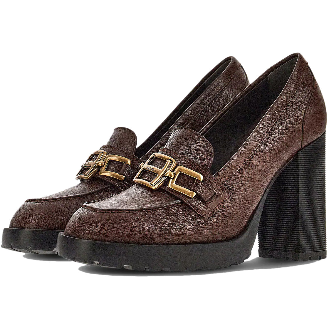 HOGAN Mocassini H623 Catena Con Tacco Donna Marrone HXW6230EO50RXQS601 MARRONE 