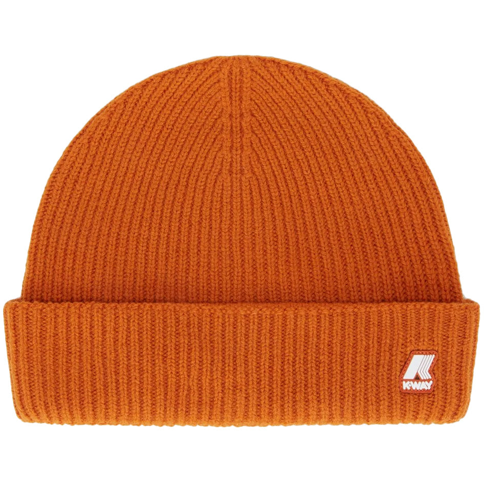 K-WAY Cappello Brice Cardigan Stitch Wool Unisex Orange Rust K11319W H48 ORANGE RUST 