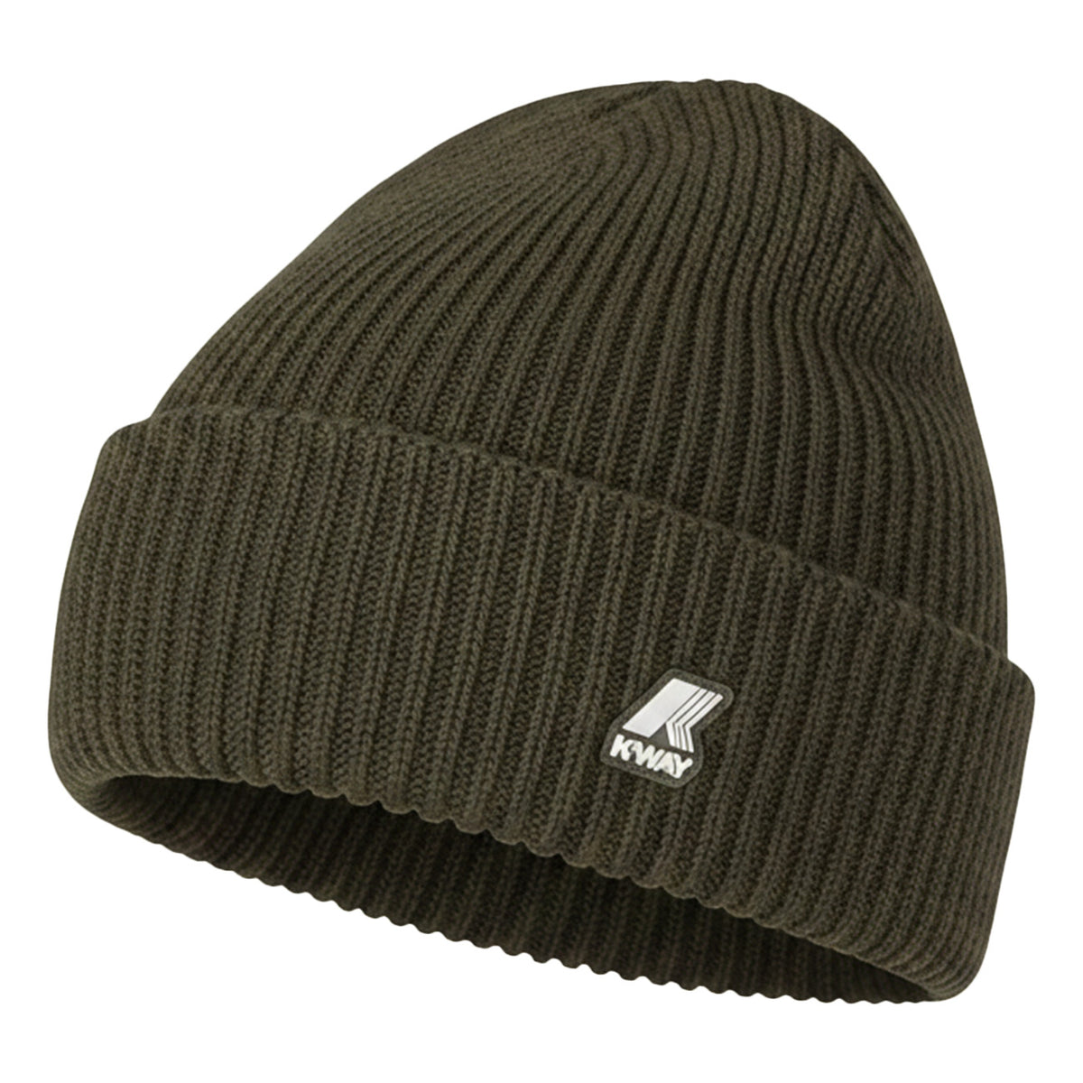 K-WAY Cappello Brice Cardigan Stitch Wool Unisex Green Blackish K11319W WMR GREEN BLACKISH 