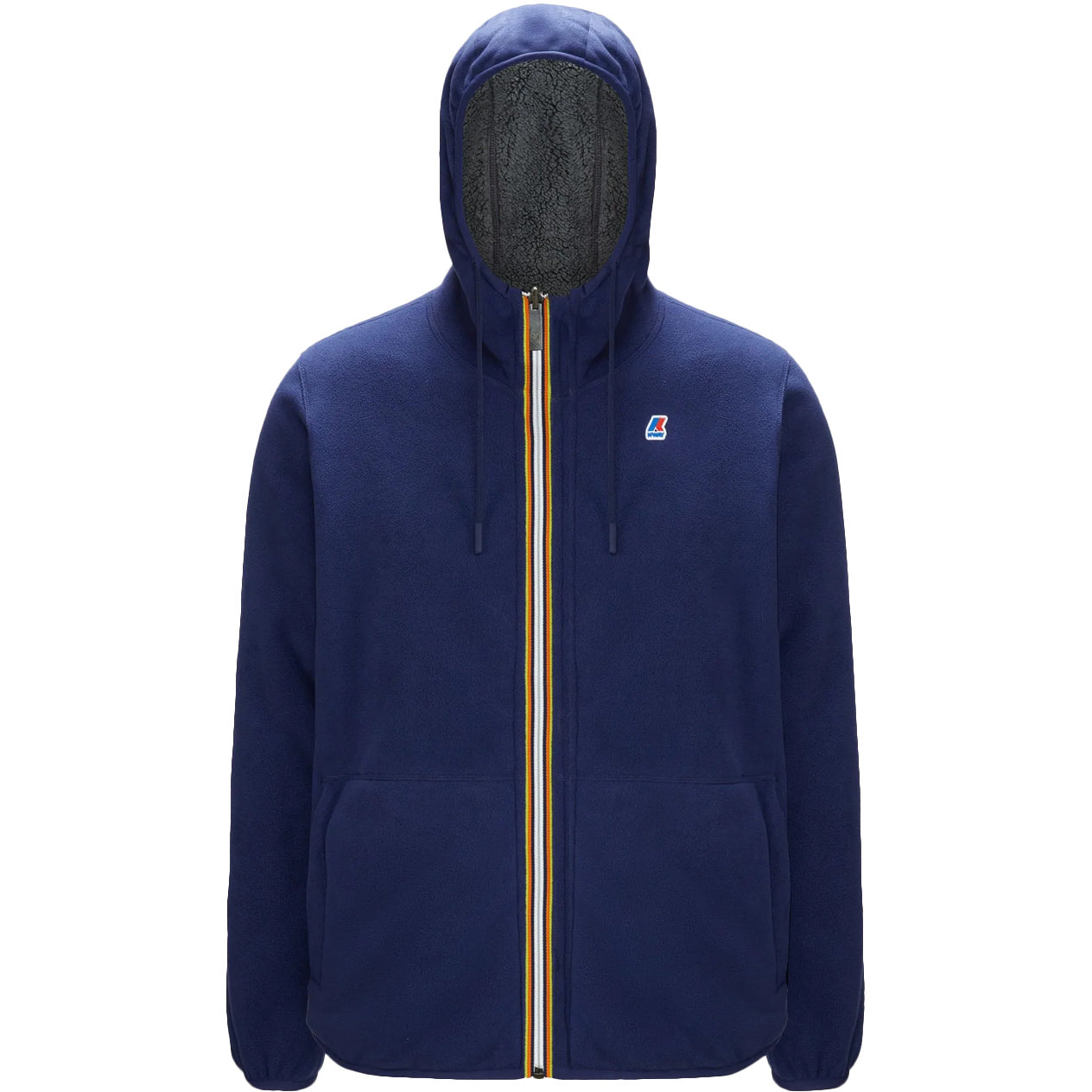 K-WAY Pile Jacques Polar Double Uomo Blu Medievale Grigio K21112W AG1 BLUE MEDIEVAL/GREY 