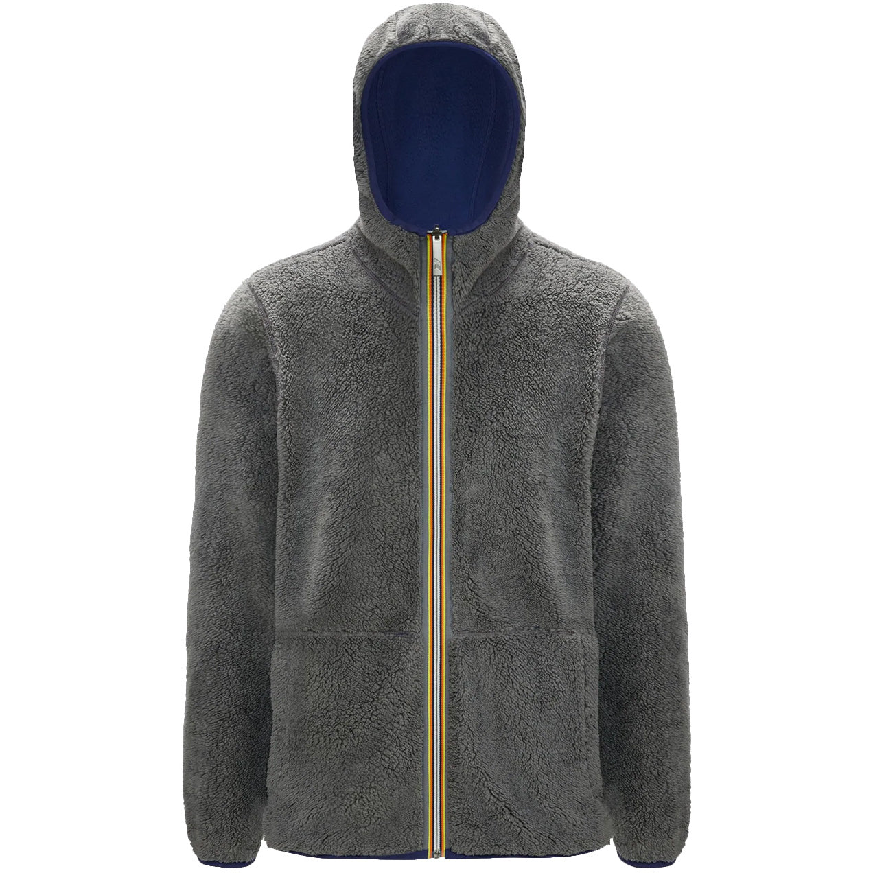 K-WAY Pile Jacques Polar Double Uomo Blu Medievale Grigio K21112W AG1 BLUE MEDIEVAL/GREY 