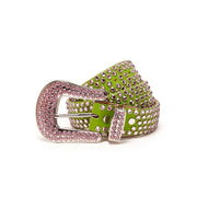 KIPPYS Cintura Alta Fibbia Grande Con Swarovsky Donna Verde Rosa SWAALTAFGR VERDE.ROSA 