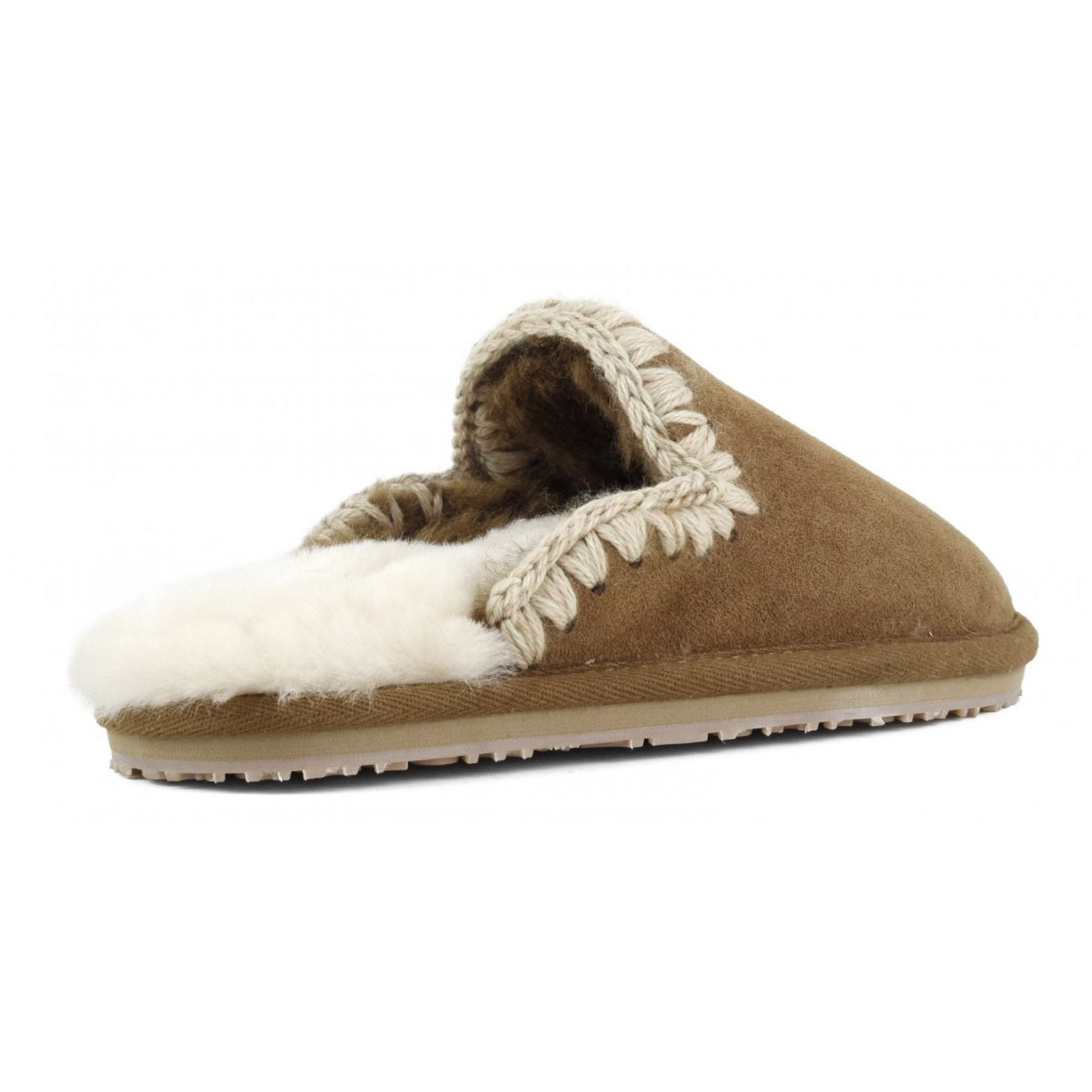 MOU Slippers Suede Eskimo Stitch Donna Cognac MU.FW161008A COGNAC 