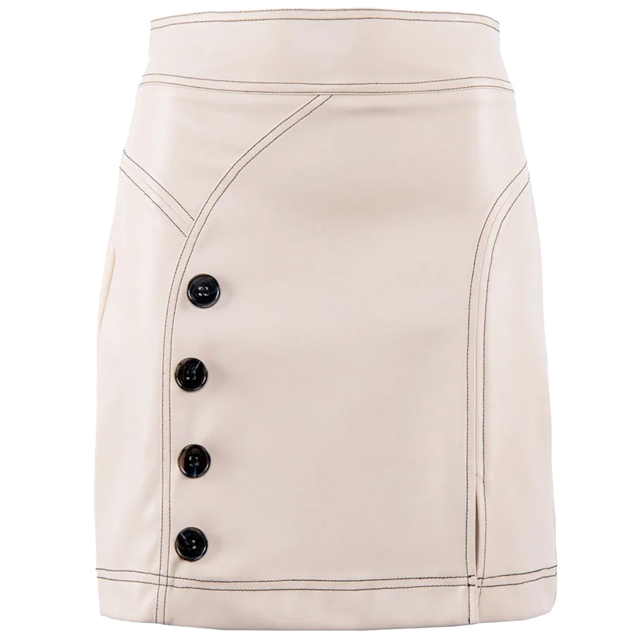 NENETTE Gonna Mini Ecopelle Pesante Donna Alabastro 34TJ/GRANNY 0052. ALABASTRO 