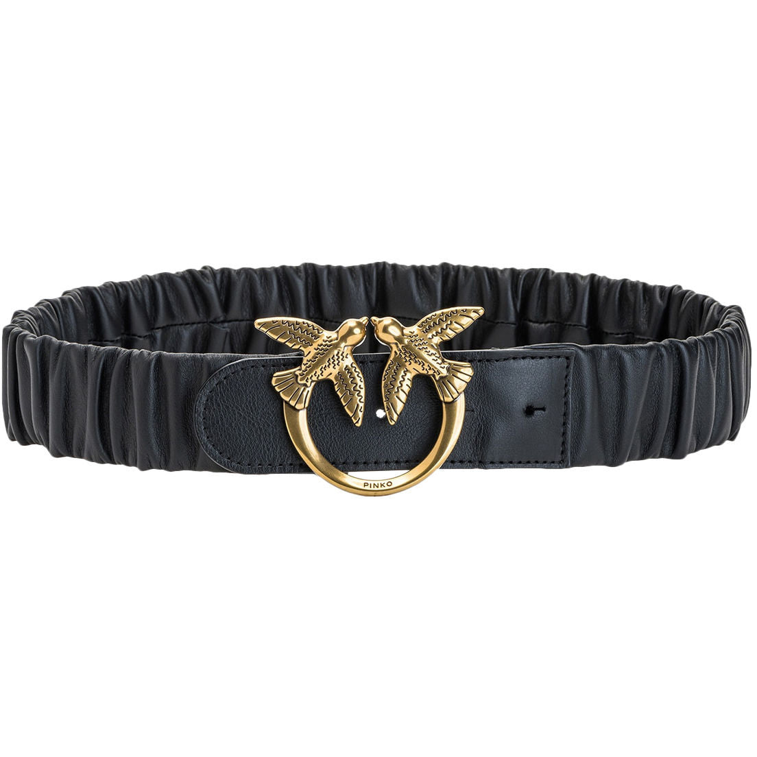 PINKO Cintura Love Ruffle Donna Black/Antique Gold 1H212R/Y87E Z99Q BLACK/ANTIQUE GOLD 