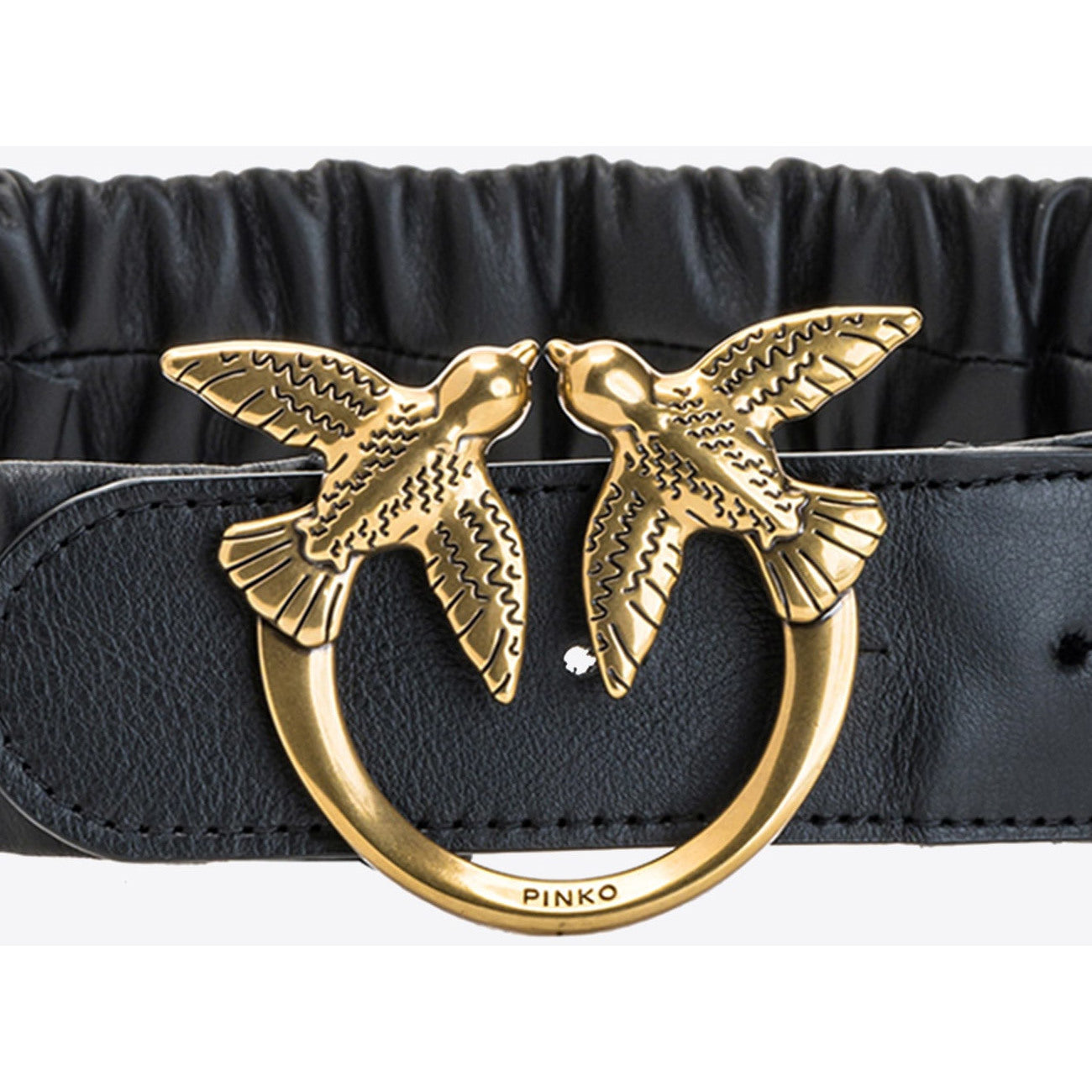 PINKO Cintura Love Ruffle Donna Black/Antique Gold 1H212R/Y87E Z99Q BLACK/ANTIQUE GOLD 