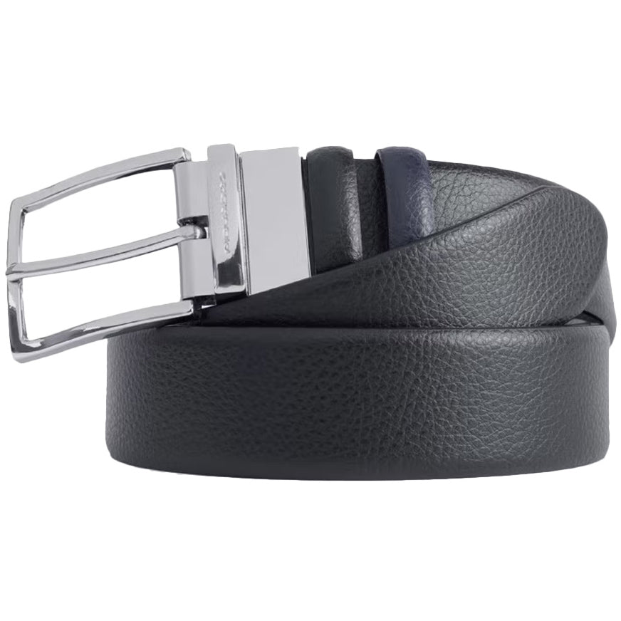 PIQUADRO Cintura Reversibile Con Fibbia Ad Ardigilione Uomo Nero E Blu CU4209MO NERO E BLU 