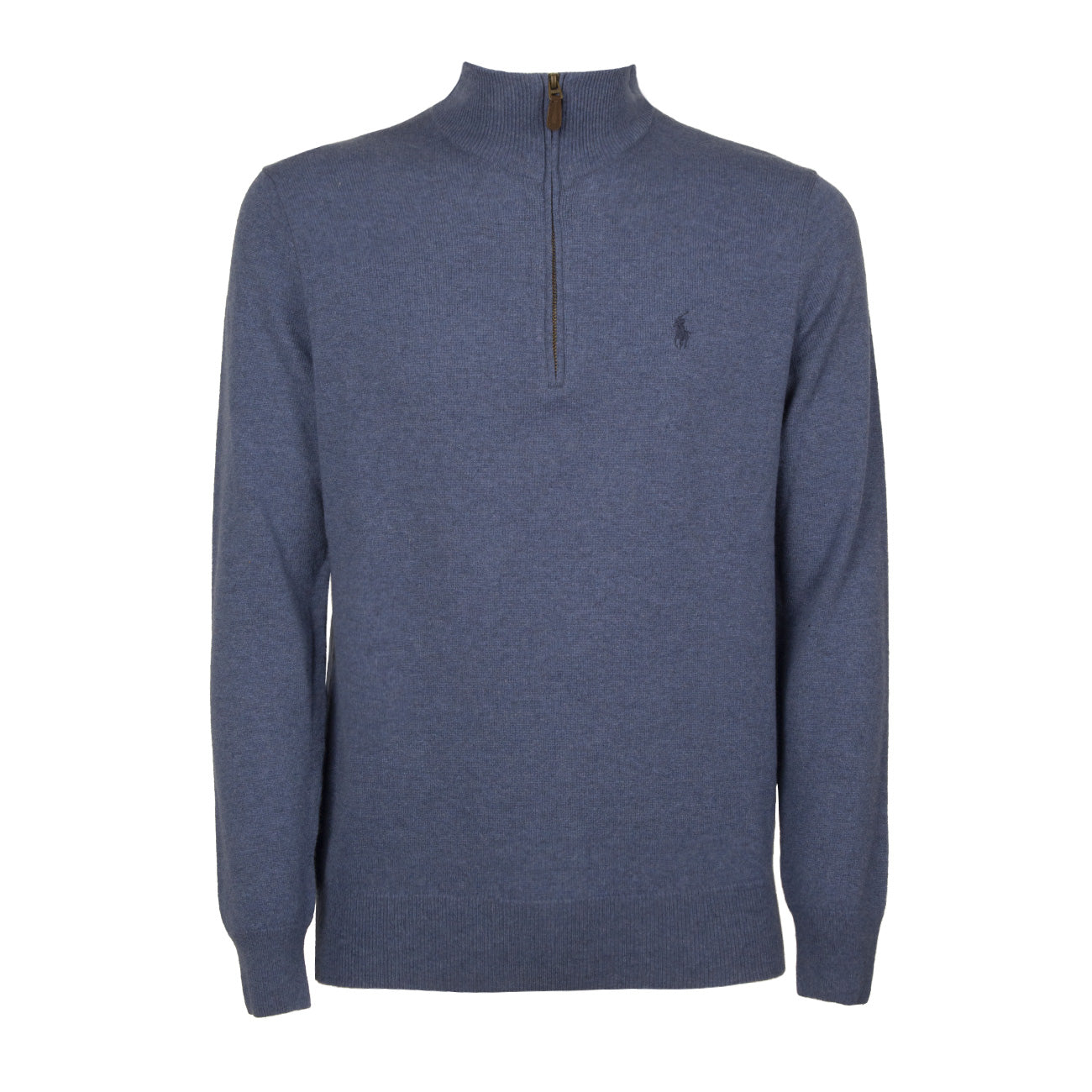 POLO RALPH LAUREN Pullover Mezza Zip In Lana Merino Uomo Twilight Blue 710876756 006 TWILIGHT BLUE HTHR 