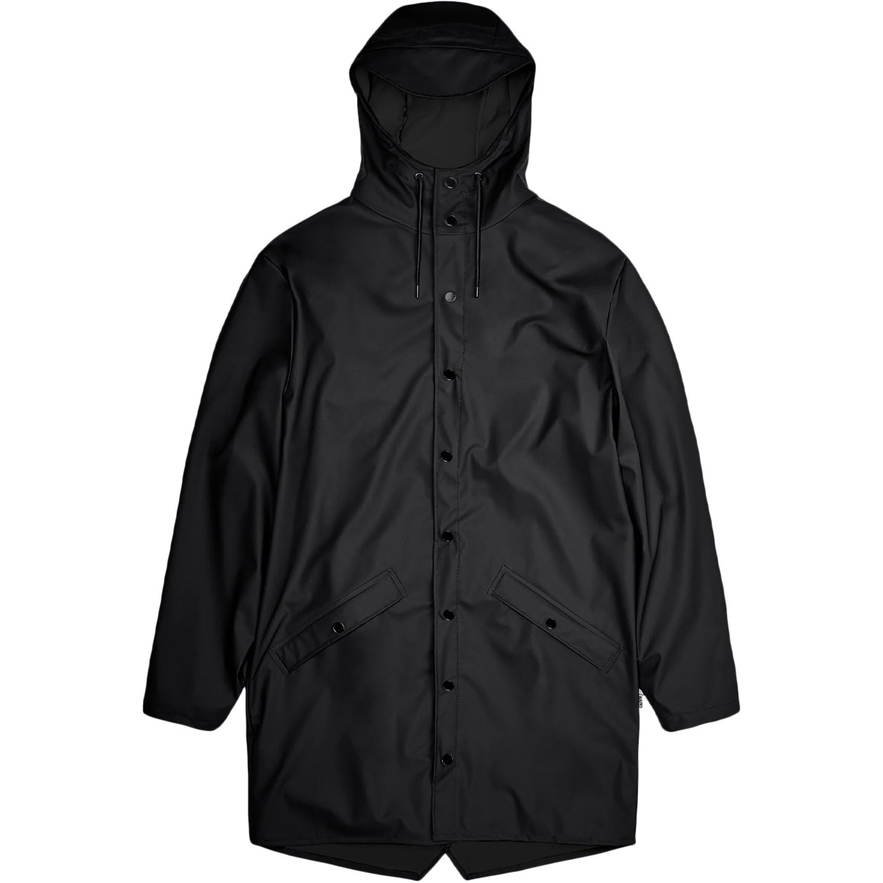 RAINS Impermeabile Long Jacket Con Cappuccio Unisex Nero RA12020 BLACK 