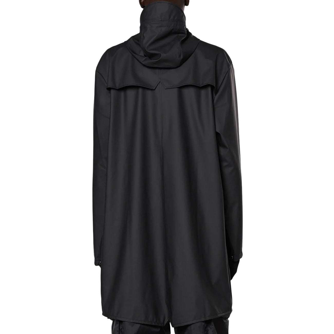 RAINS Impermeabile Long Jacket Con Cappuccio Unisex Nero RA12020 BLACK 