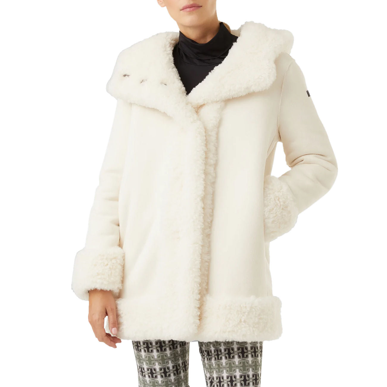 RRD Jacket Lamb Hood Lady Donna Sabbia W22554 83 BIANCO 