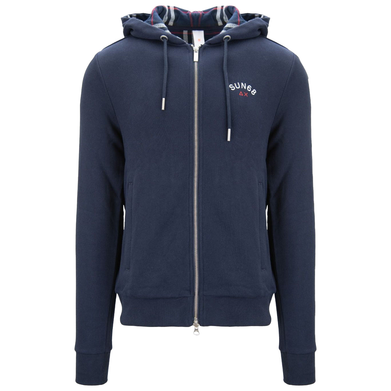 SUN68 Felpa Con Zip Uomo Navy Blue F42118 07 NAVY BLUE 