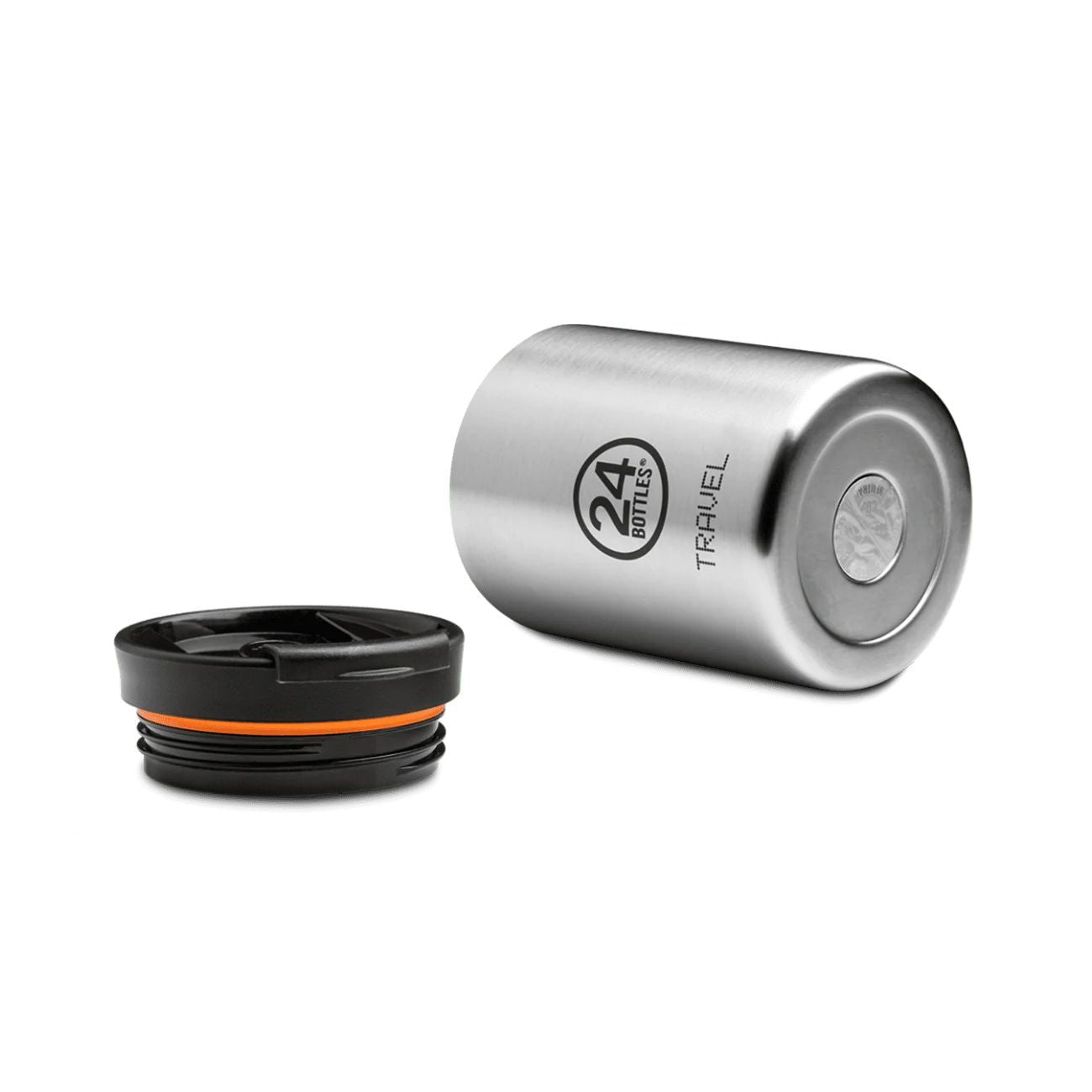 24BOTTLES Water Bottle Travel Tumbler Brushed Steel TRAVEL TUMBLER 350 BRUSHED STEEL 