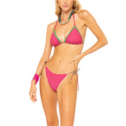 4GIVENESS BIKINI TRIANGOLO+SLIP LACCETTI 4GIVENESS FGBW2244 044FUXIA 