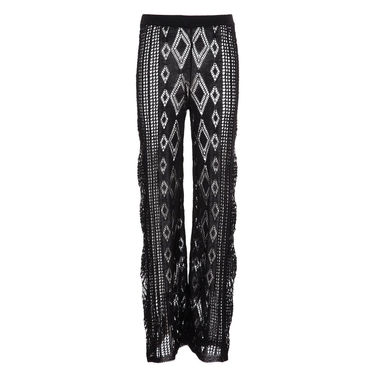 AKEP PANTALONE PUNTO PIZZO LINO AKEP PTKD01050 NERO 