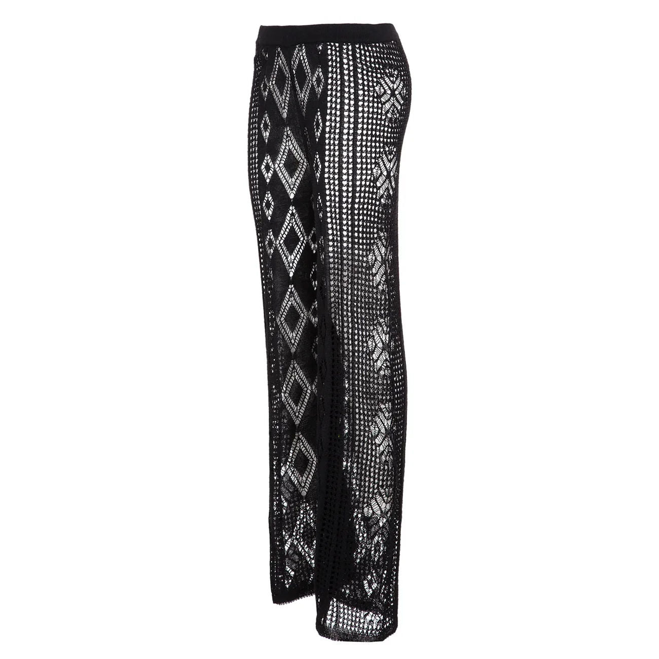 AKEP PANTALONE PUNTO PIZZO LINO AKEP PTKD01050 NERO 