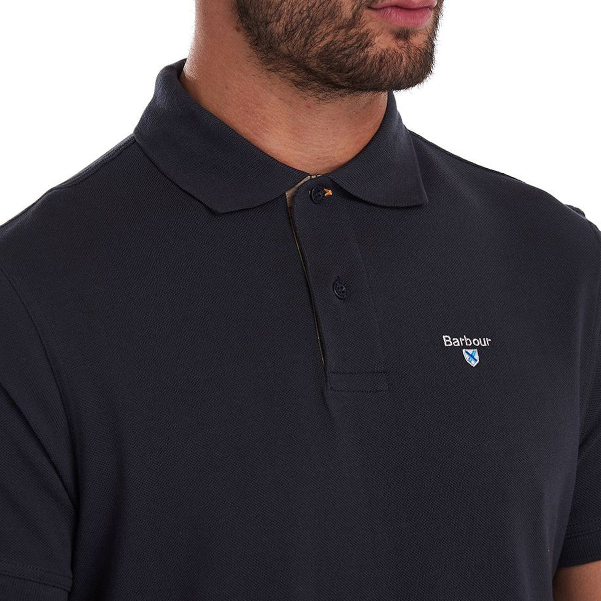 BARBOUR POLO U. TARTAN PIQUE BARBOUR MML0012 NY51 NAVY DRESS 