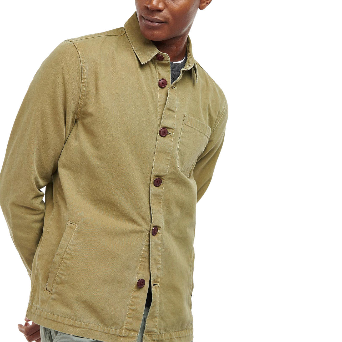 BARBOUR CAMICIA U. WASHED OVERSHIRT BARBOUR MOS0281 OL31 BLEACHED OLIVE 