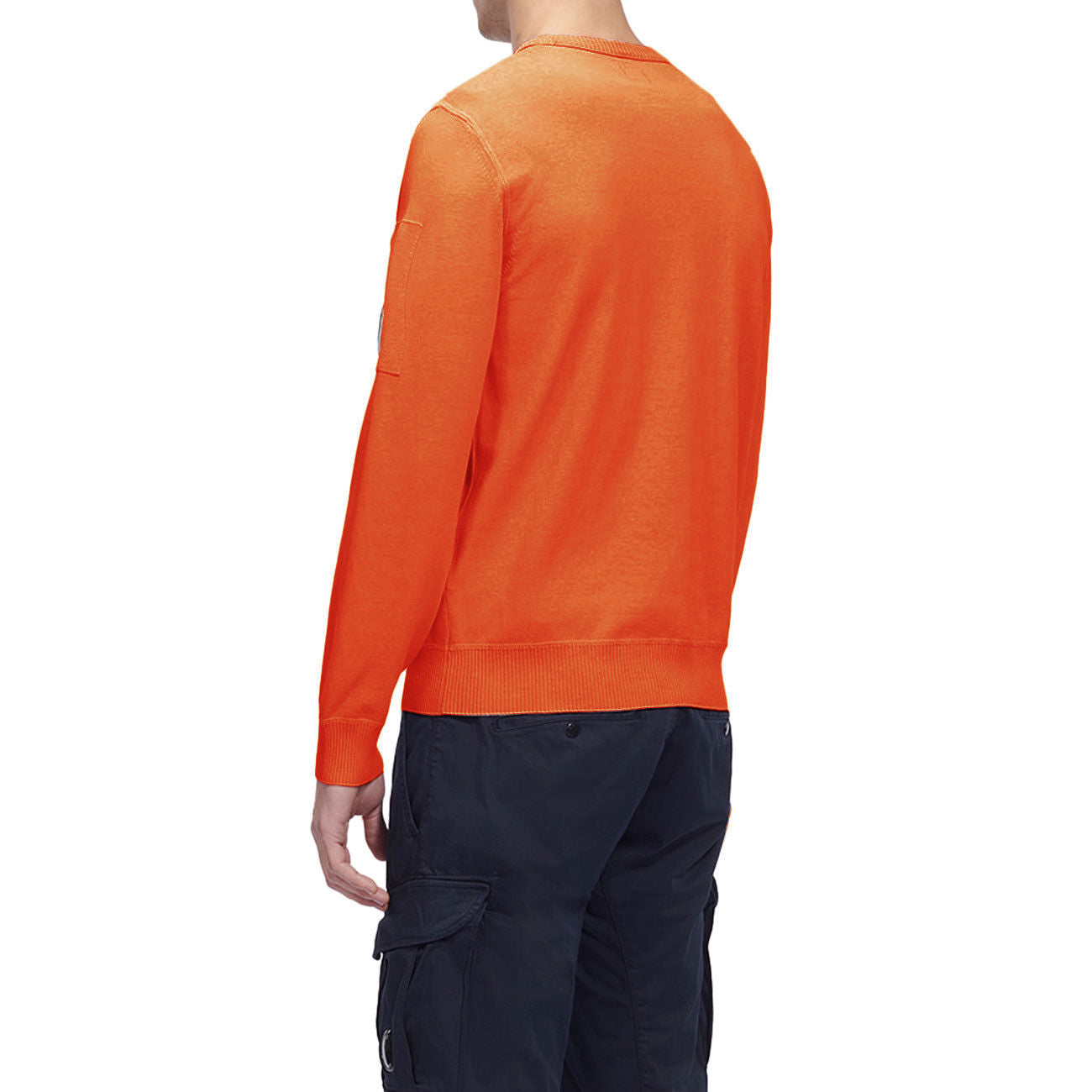 C.P. COMPANY FELPA U. COTTON CREPE CREW NECK KNIT CP 14CMKN109A004128G 439/HARVEST PUMPKIN/ARANCIO 