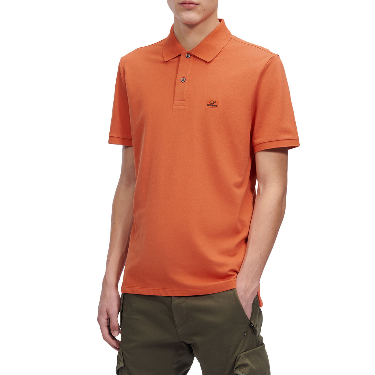 C.P. COMPANY POLO U. STRETCH PIQUET POLO SHIRT CP 14CMPL094A005263W 439/HARVEST PUMPKIN/ARANCIO 