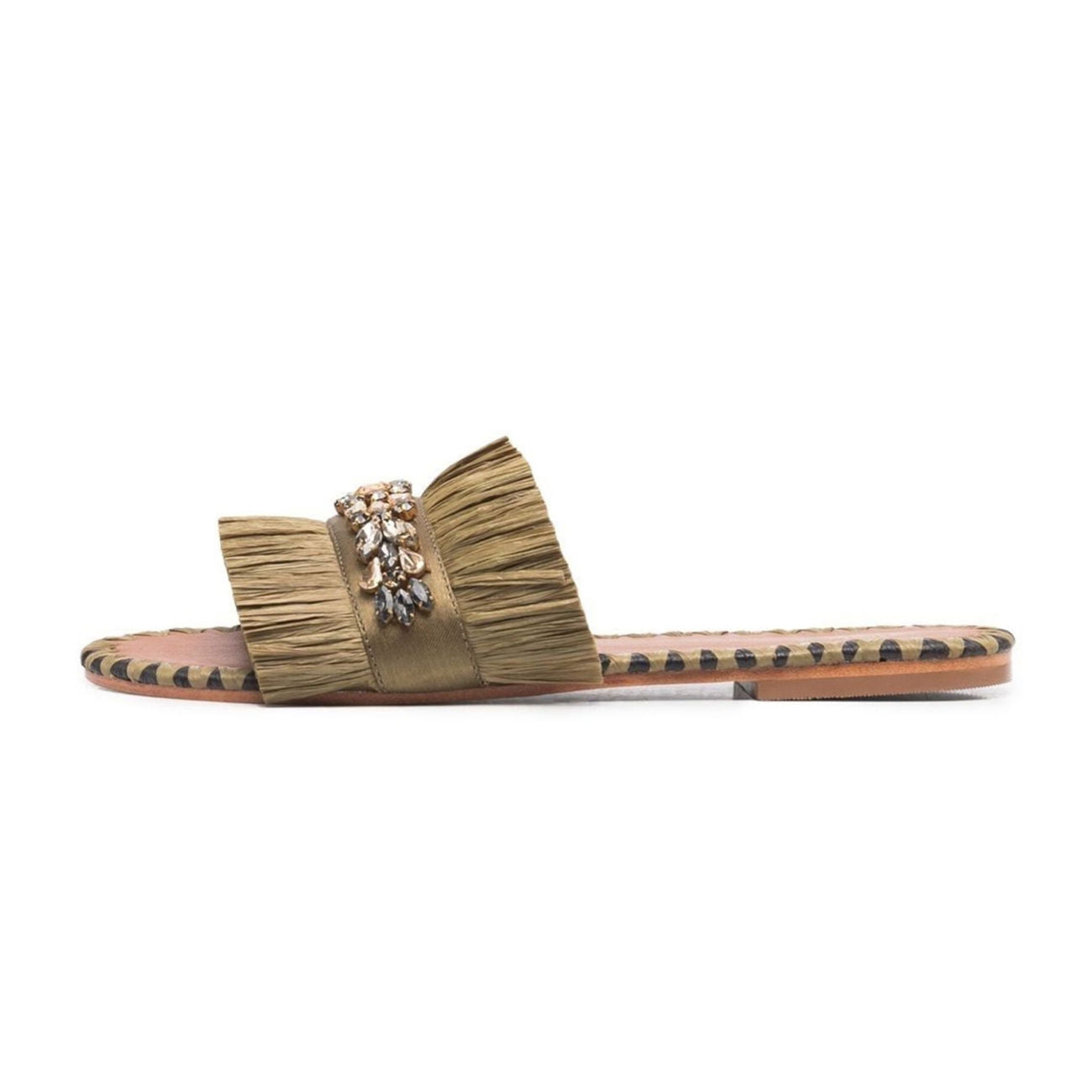 DE SIENA Sandali Semira Raffia 152 MILITARY GREEN 