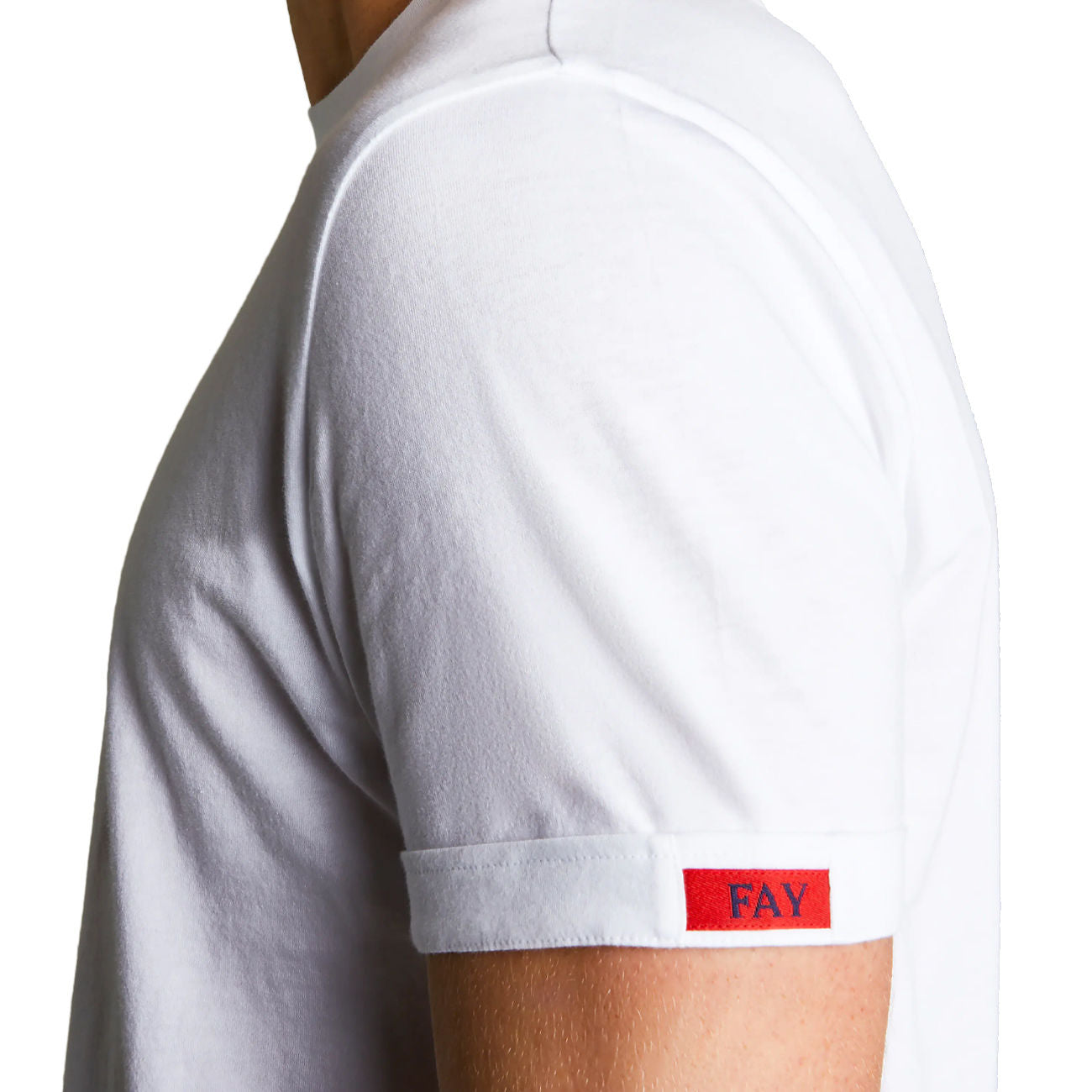 FAY T-Shirt Travel Uomo Bianco Rosso NPMB3461330UCXB001 BIANCO/ROSSO 