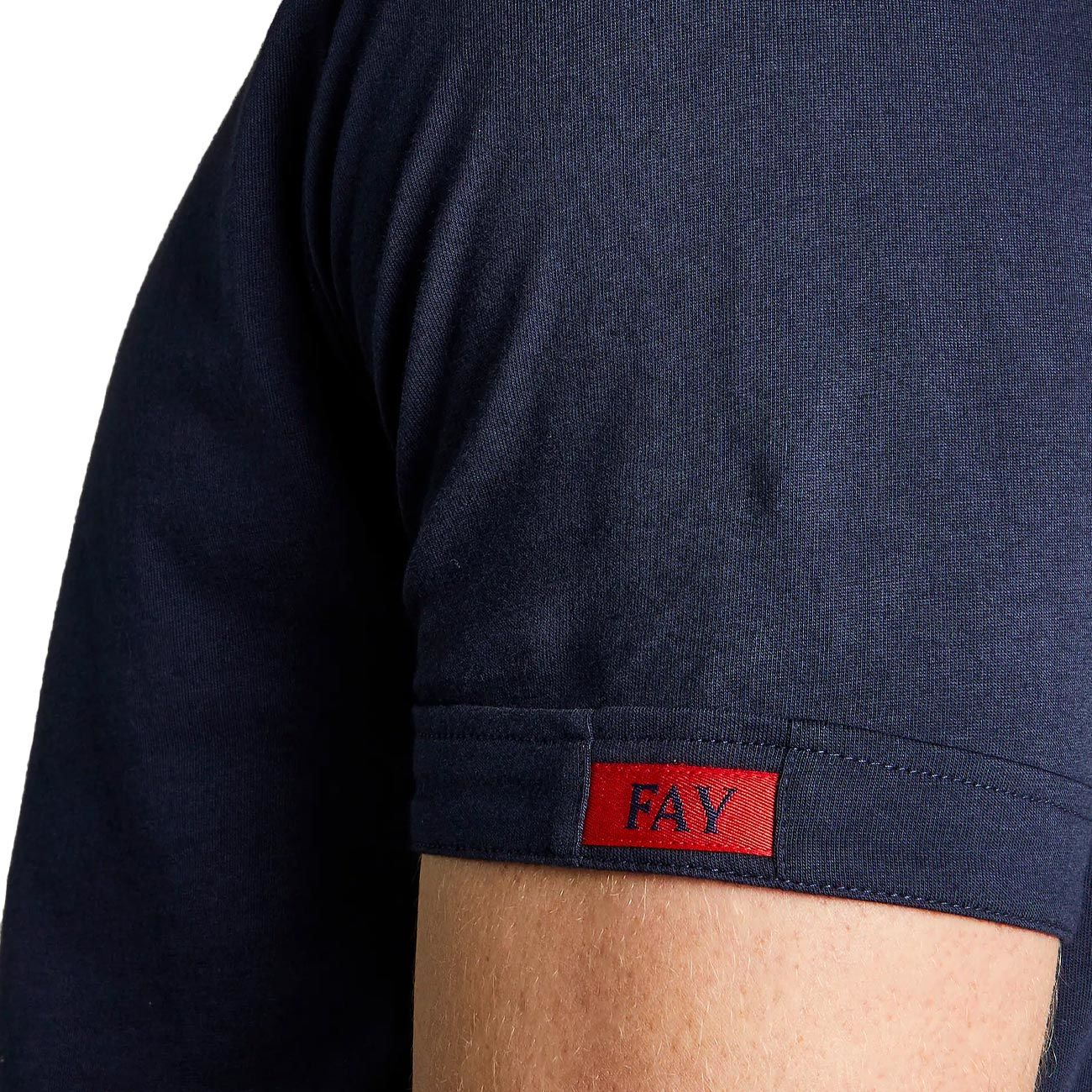FAY T-Shirt Travel Uomo Blu Rosso NPMB3461330UCXU806 BLU/ROSSO 