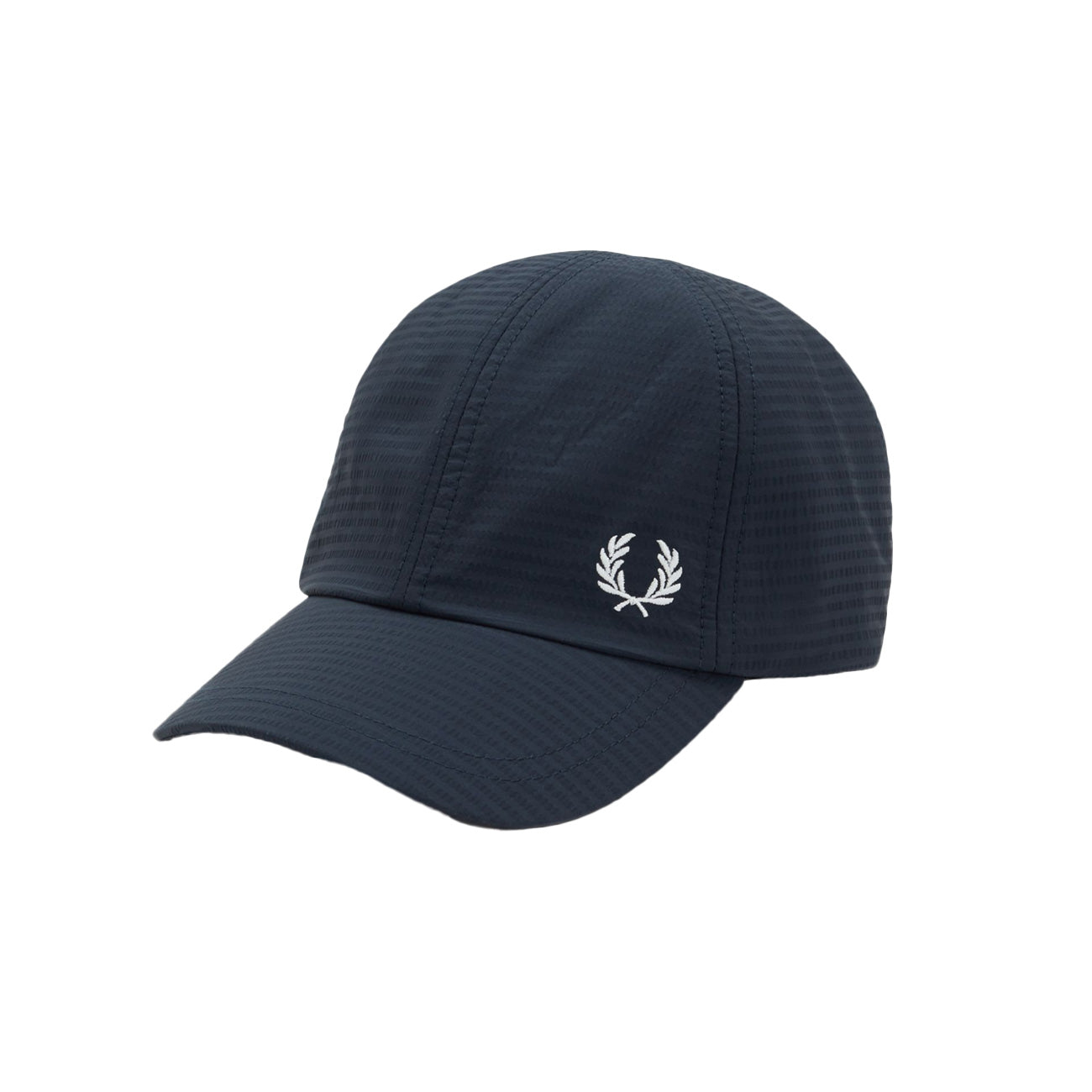 FRED PERRY Cappellino Doppio Logo Seersucker Uomo Navy HW5656 637/NAVY 